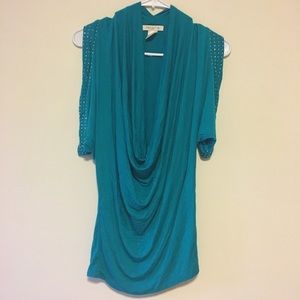 Arden B Turquoise Short Sleeve Top